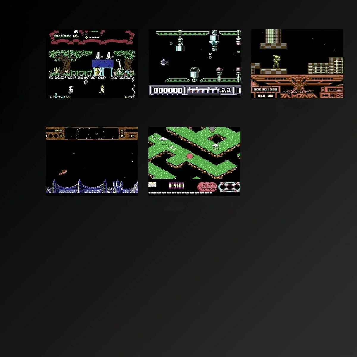 Kolekcja klasycznych gier retro w stylu 8-bitowym, idealnych do desk setupu i home office