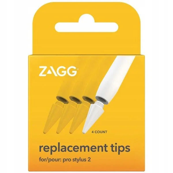 Zamienniki końcówek stylusa ZAGG dla Pro Stylus 2, 4 sztuki, żółte opakowanie