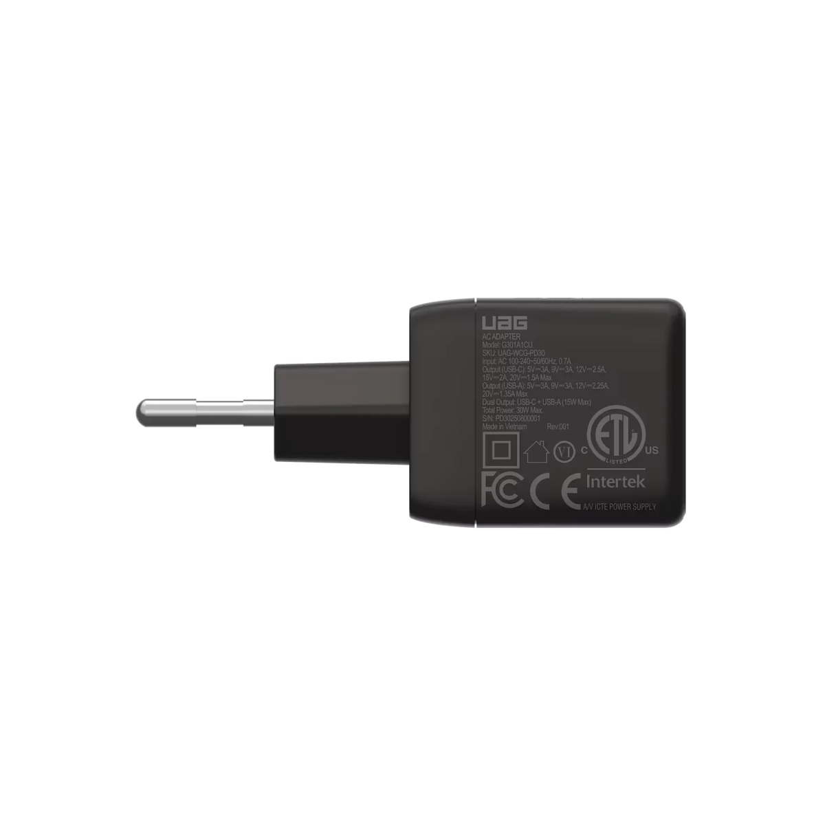 Czarny ładowarka USB-C i USB-A 30W do biurka, idealna dla home office i desk setupu
