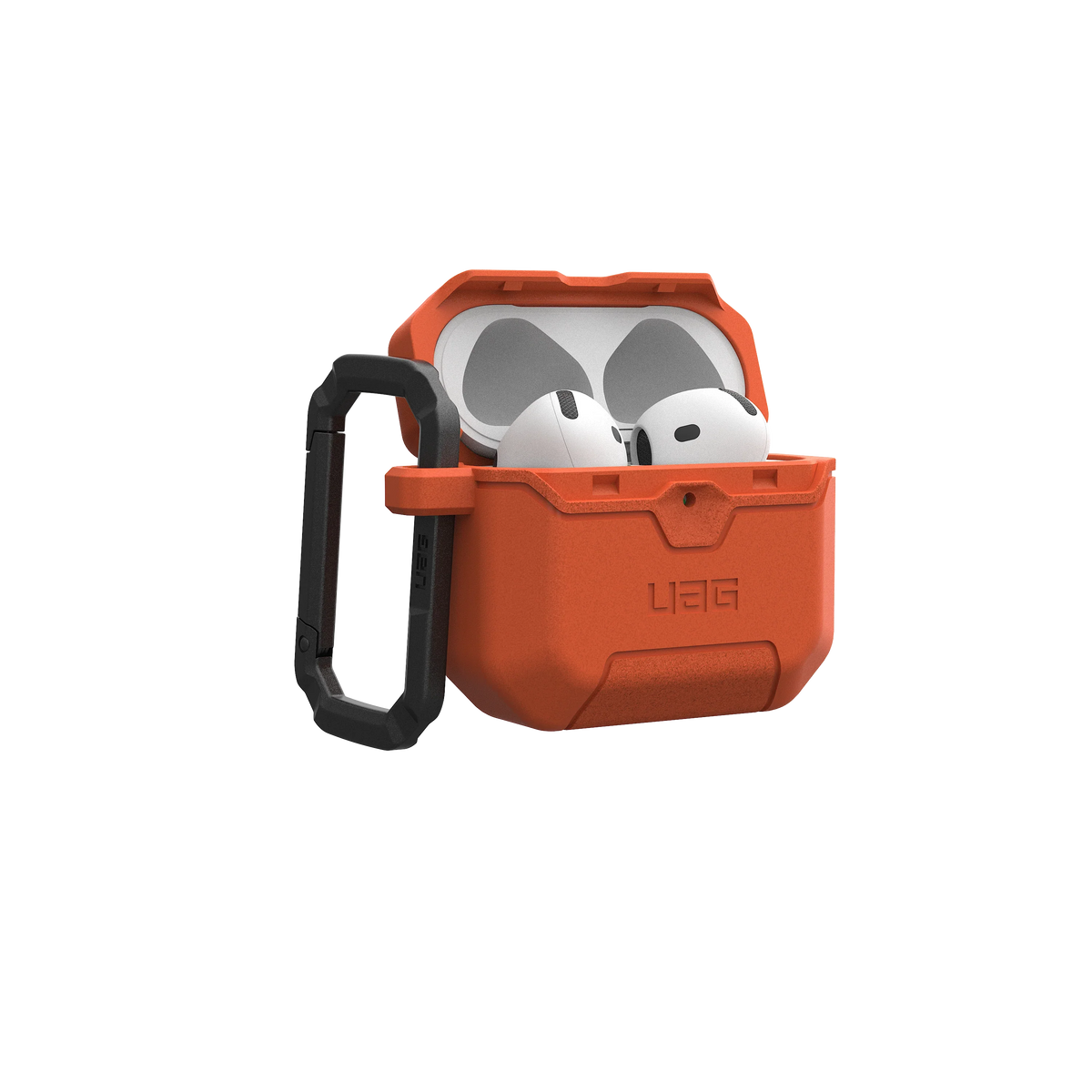 Pomarańczowy etui UAG na AirPods Pro z karabinkiem, akcesoria biurowe do Home Office
