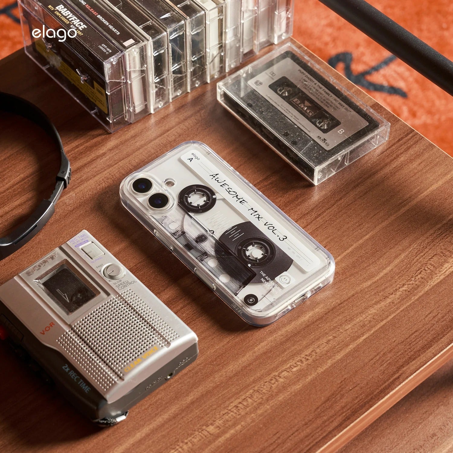 Elago - Cassette Tape 2 Monthly MagSafe Clear Case for iPhone 17 / Pro / Pro Max / Air