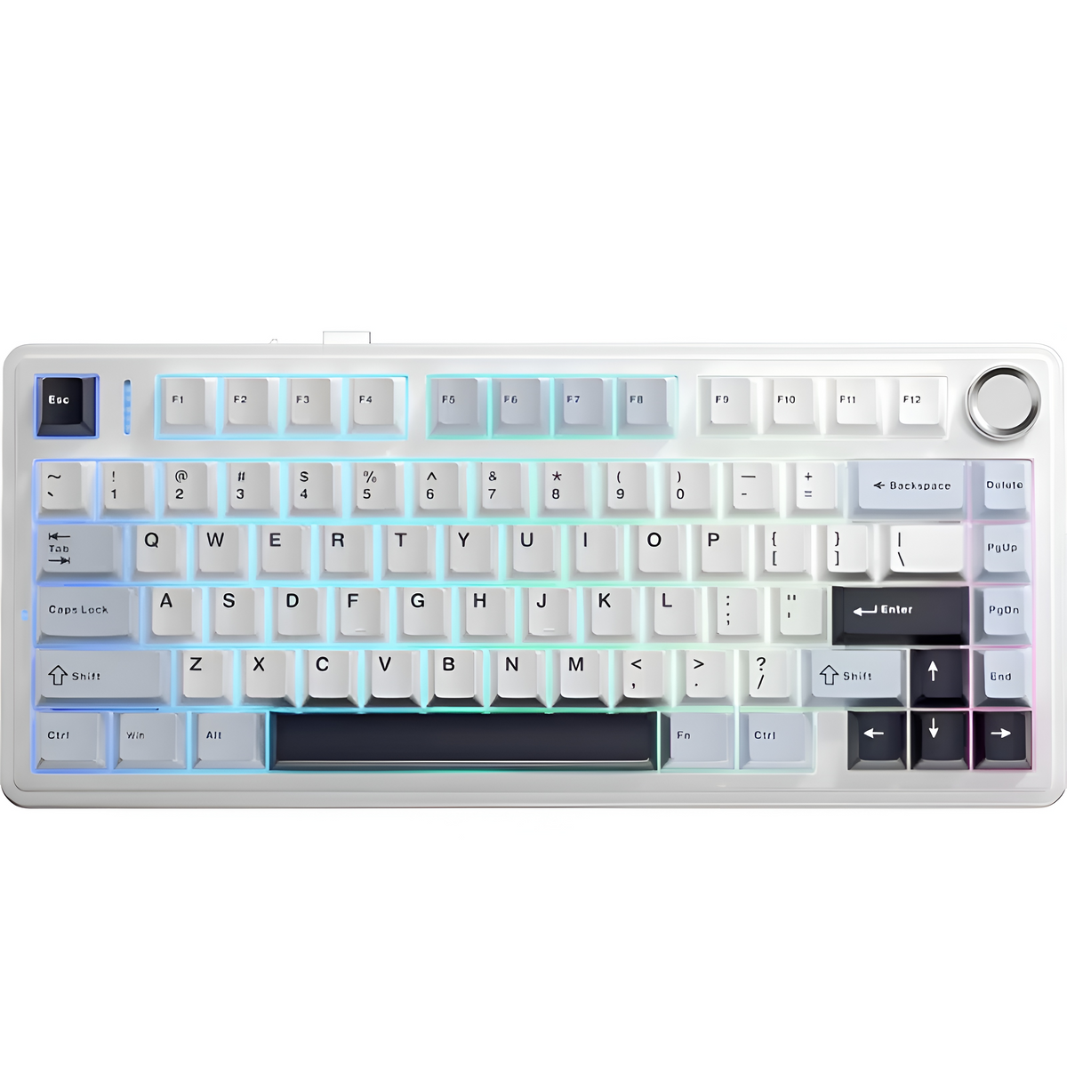 AULA - F75 HE - Magnetic Gaming Keyboard Glacier Blue & White & Dark Purple