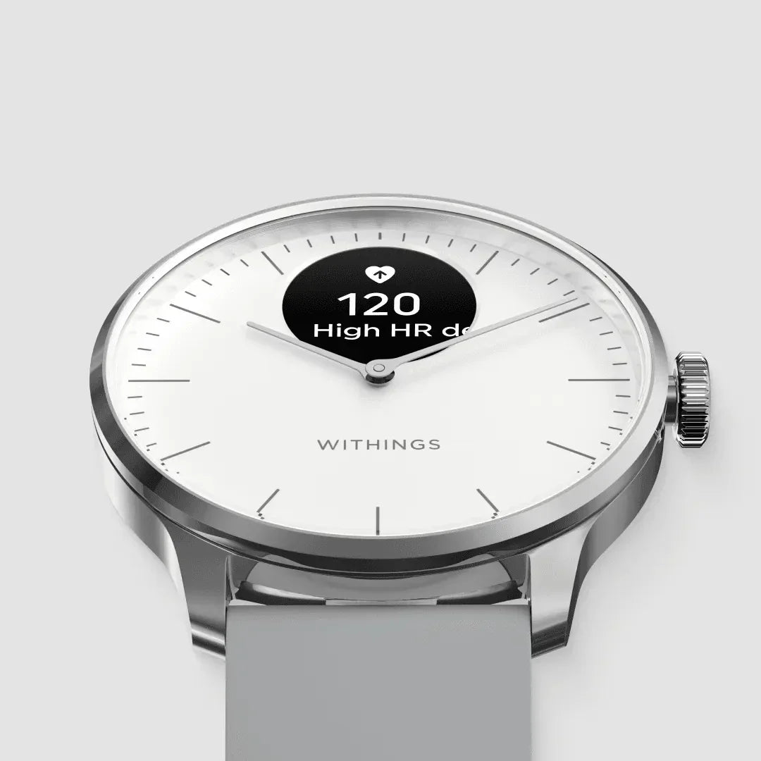 Zegarek Withings z wyświetlaczem tętna 120, idealny do home office i monitoringu zdrowia