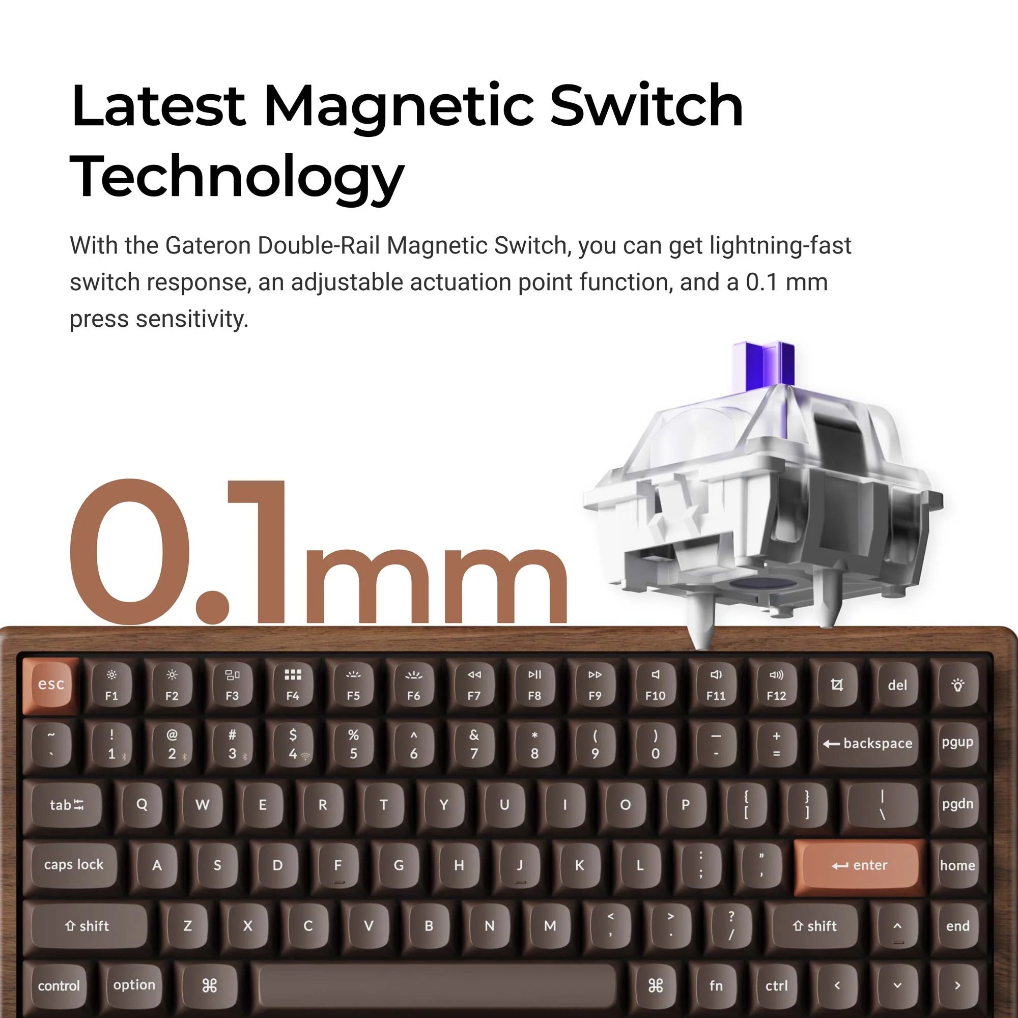 Keychron - K2 HE Wireless Magnetic Switch Custom Keyboard All-Wood Special Edition