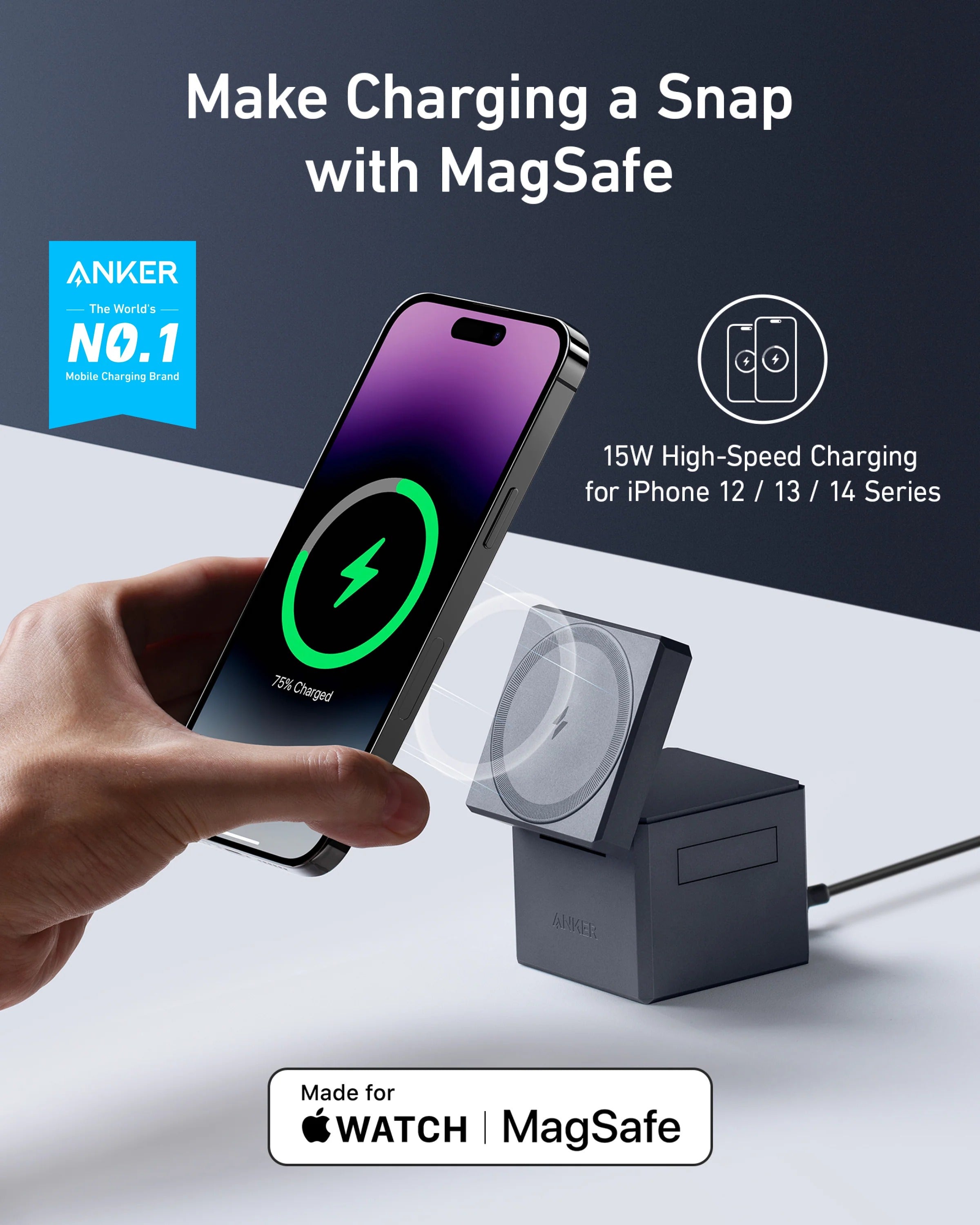 Anker - 3-in-1 Cube with MagSafe Charger
