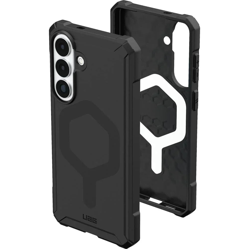 Czarny etui UAG na telefon z ochroną aparatu i magnetycznym uchwytem