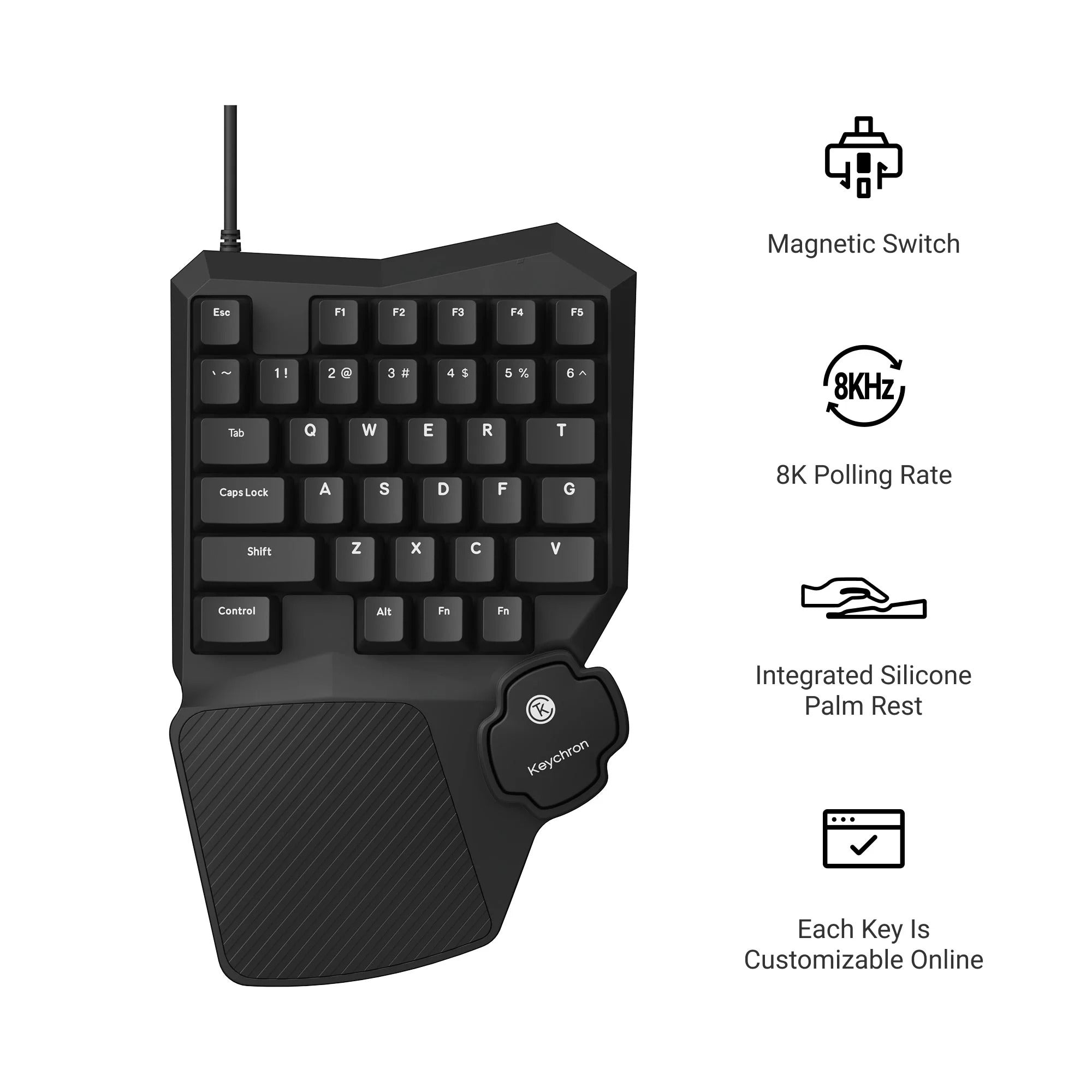 Keychron - C0 HE One Handed Magnetic Switch Gaming Keyboard