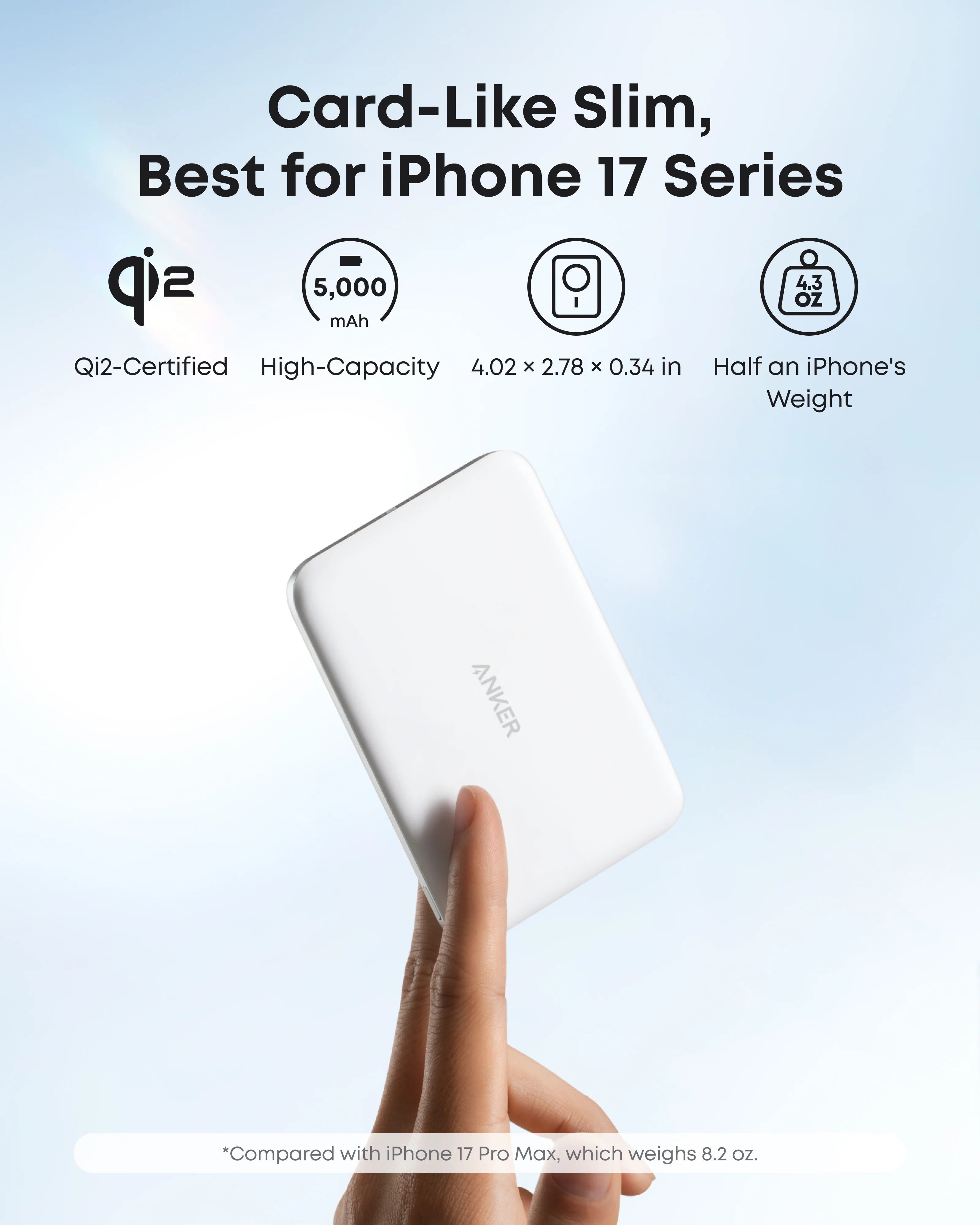 Anker - Nano Power Bank (5K, MagGo, Slim)