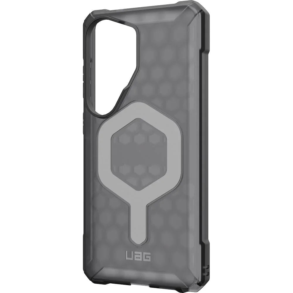 Przezroczysty etui UAG z magnetycznym uchwytem na telefon, idealne do Home Office i biura