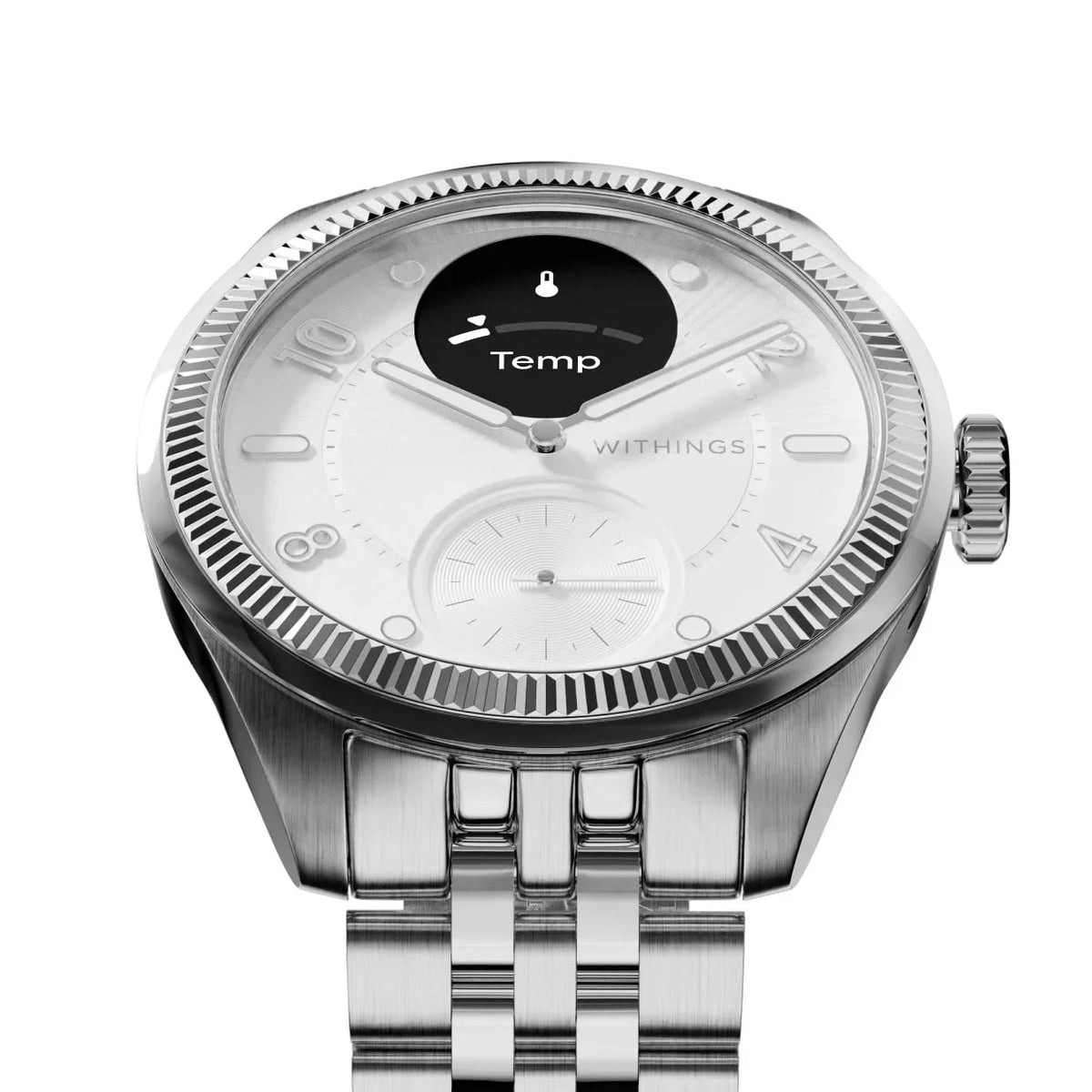 Zegarek Withings z funkcją pomiaru temperatury, srebrny, idealny do home office