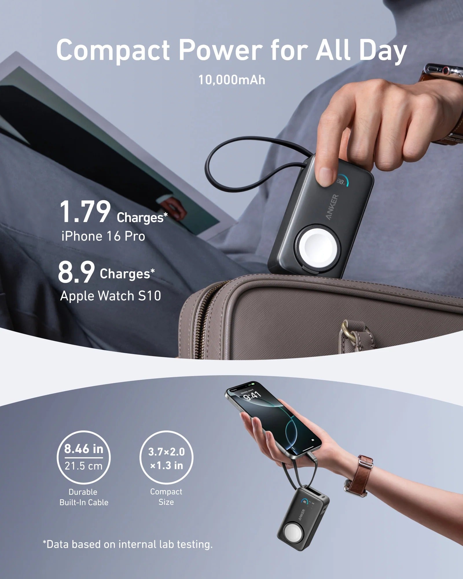 Anker - MagGo Power Bank (10K, 35W, For Apple Watch)