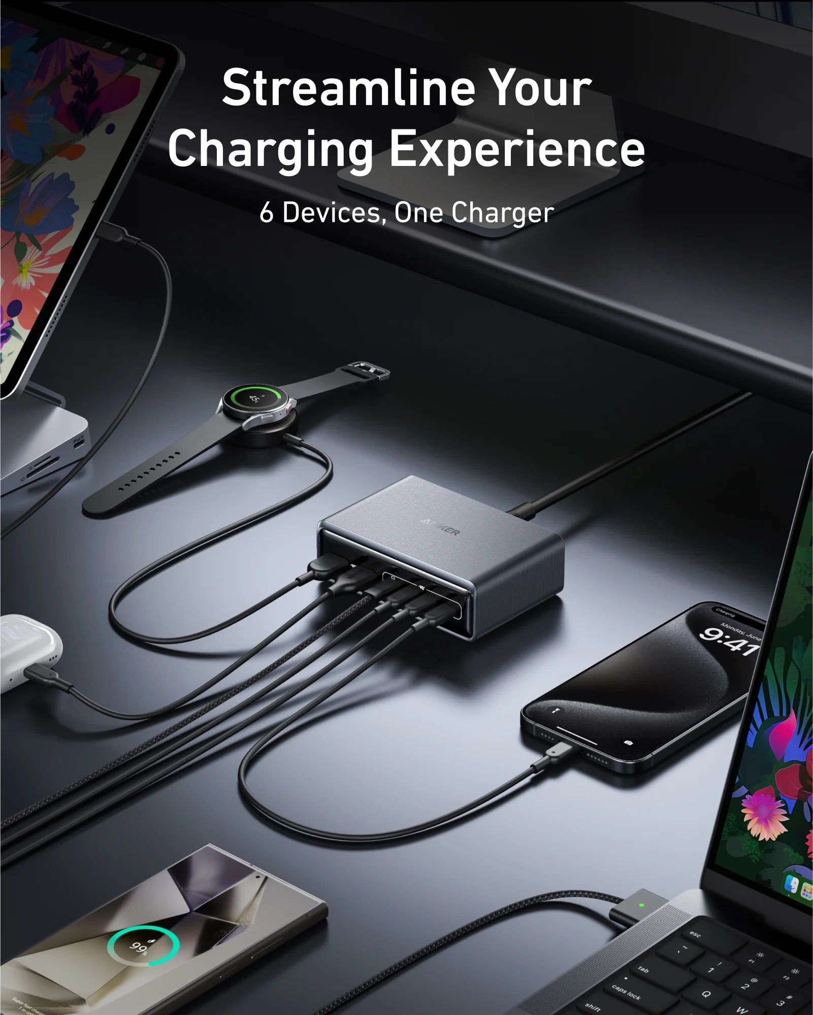 Anker - Prime Charger (200W, 6 Ports, GaN)
