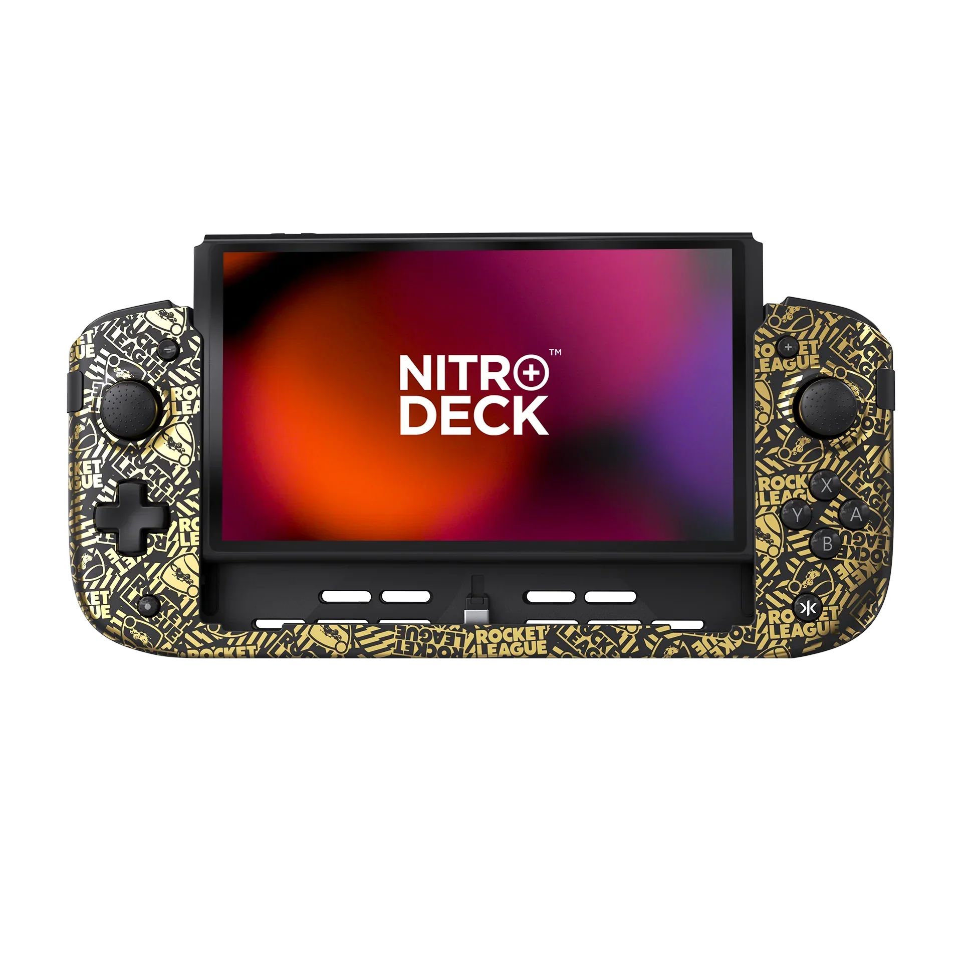 Nitro Deck z motywem Rocket League, konsola przenośna z ekranem i przyciskami, idealna dla graczy