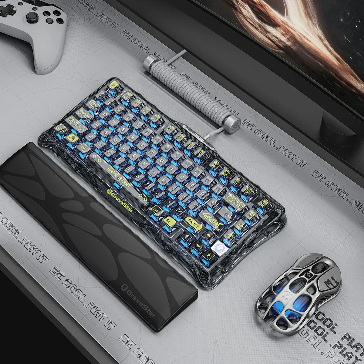 GravaStar - Mercury K1 Lite Transparent Black - Wireless Mechanical Keyboard