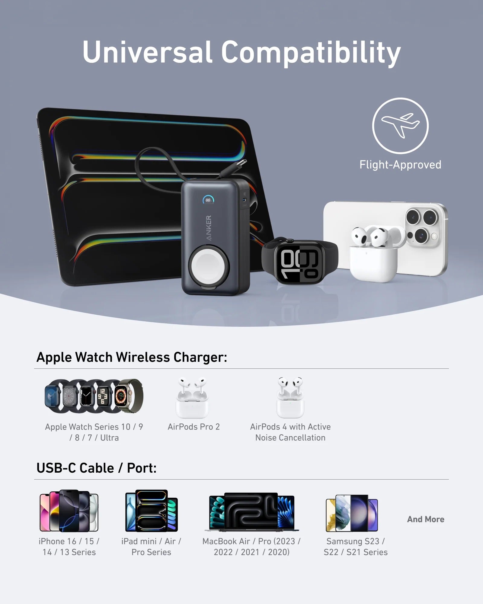 Anker - MagGo Power Bank (10K, 35W, For Apple Watch)