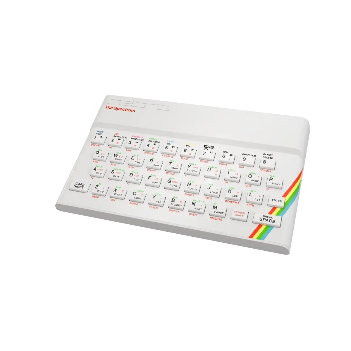 Klawiatura mechaniczna The Spectrum z kolorowymi klawiszami i tęczową wstążką, idealna do home office