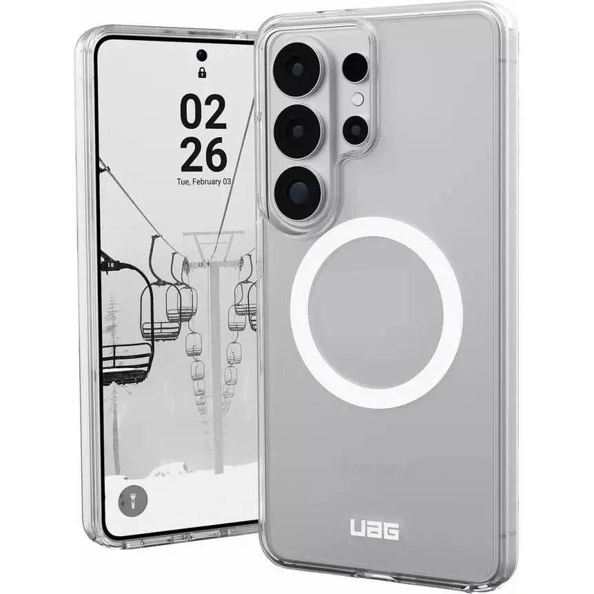 Przezroczyste etui UAG z MagSafe dla Samsunga, idealne do Home Office i biura