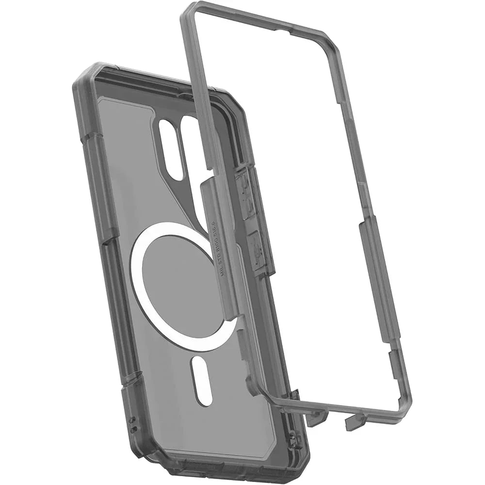 Przezroczyste etui ochronne na telefon z magnetycznym uchwytem i ramką