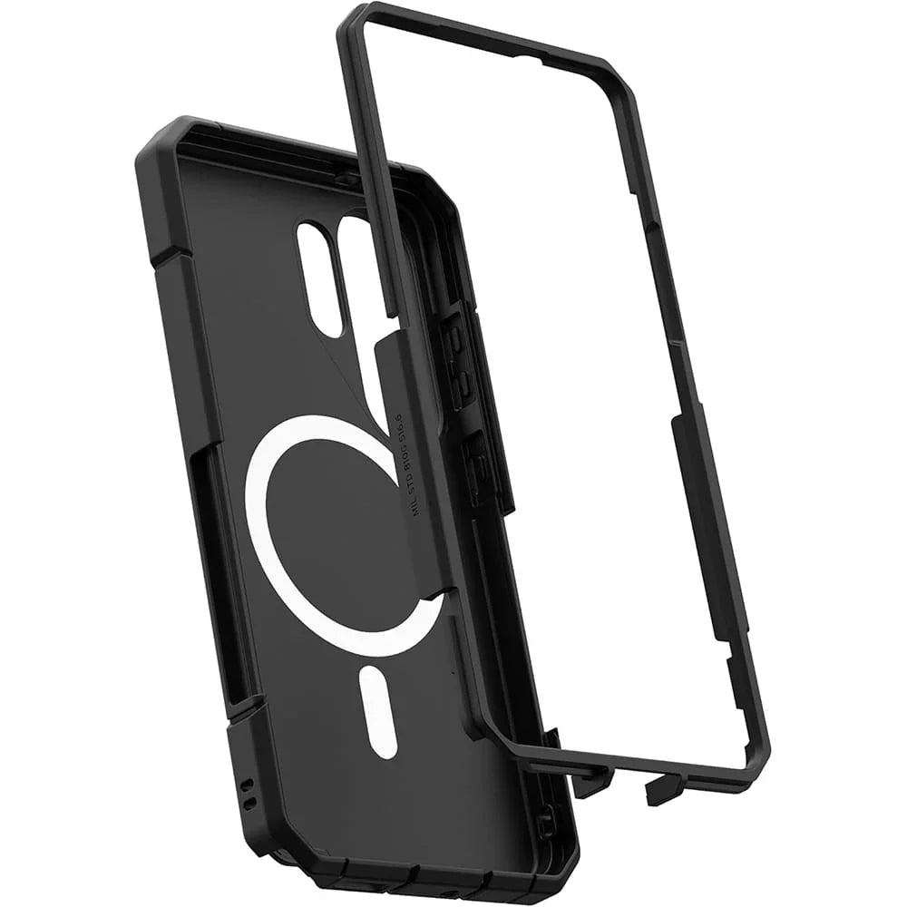 Czarny, odporny na wstrząsy etui do telefonu z magnetyczną ładowarką bezprzewodową