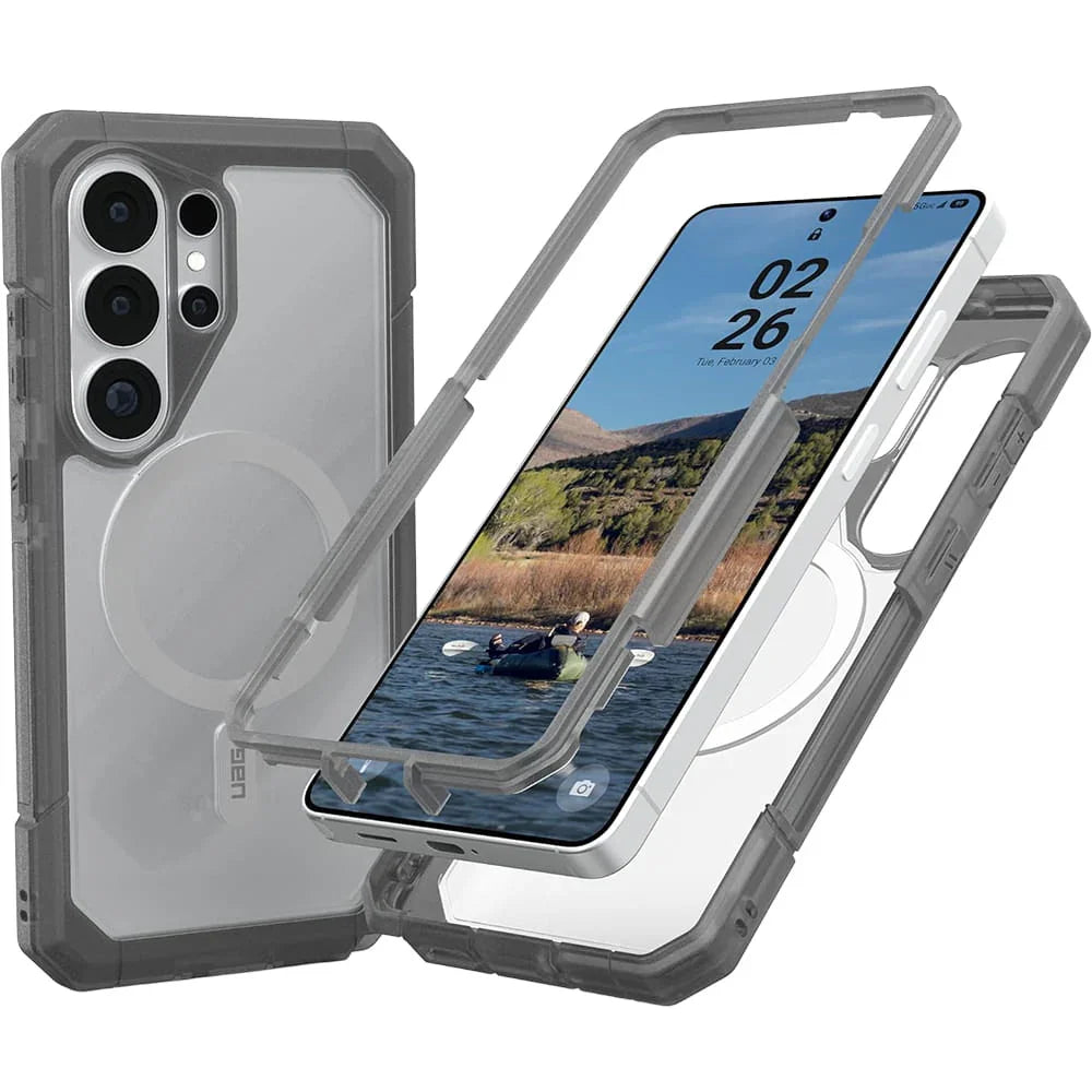 Przezroczysty etui ochronne na telefon z magnetyczną ładowarką, idealne dla Home Office