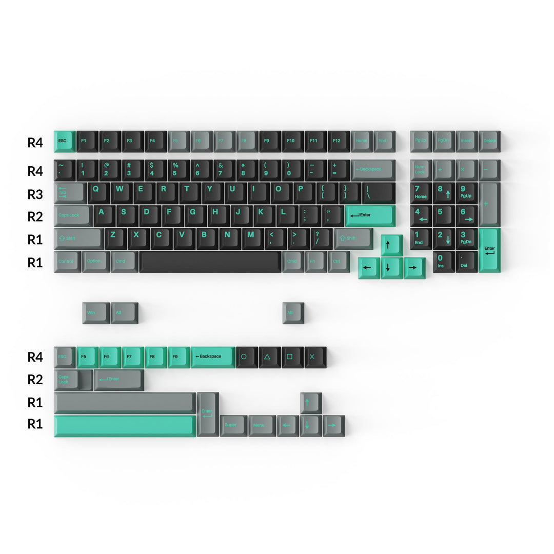 Keychron - Cherry Profile Double-Shot PBT Full Set Keycaps - Hacker Mint