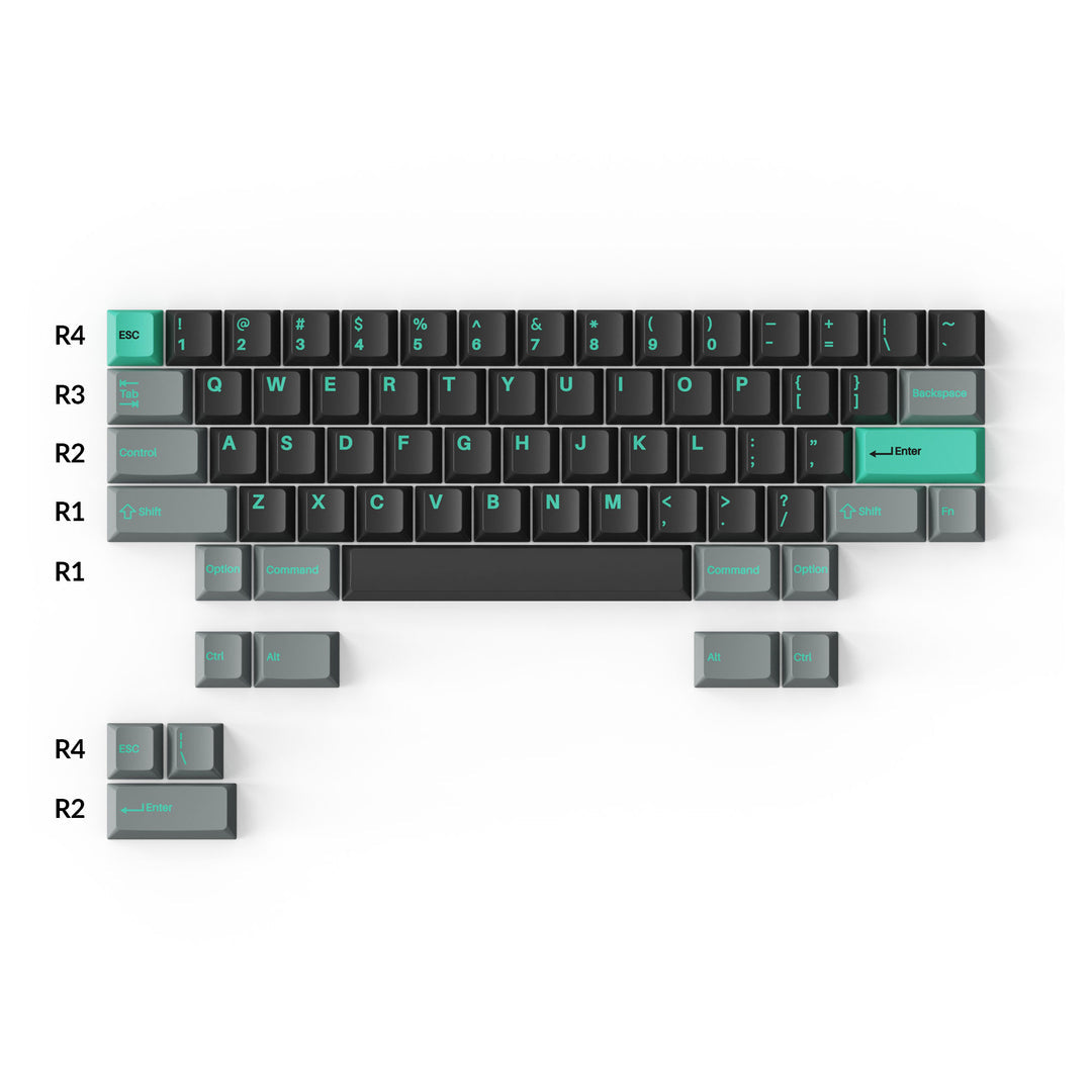 Keychron - Cherry Profile Double-Shot PBT Full Set Keycaps - Hacker Mint
