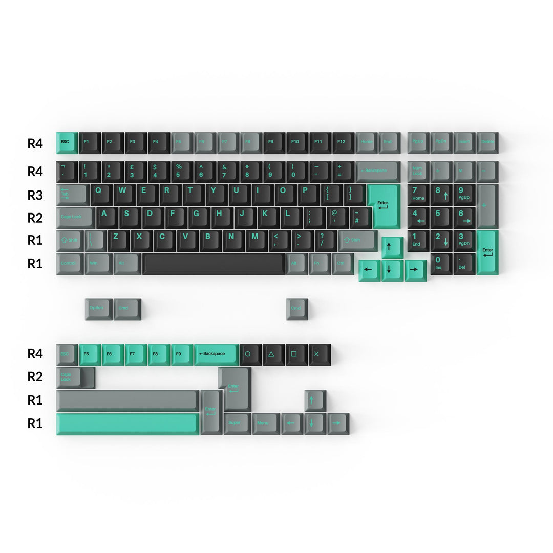 Keychron - Cherry Profile Double-Shot PBT Full Set Keycaps - Hacker Mint