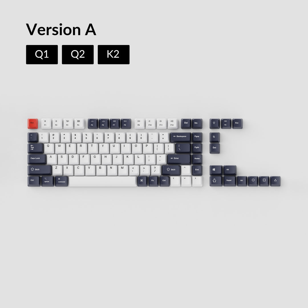 Keychron - Keycaps OEM Dye-Sub PBT Keycap Set - Bluish Black White