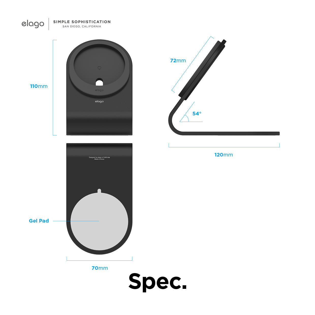 Elago - MS3 Aluminum Charging Stand - MagSafe