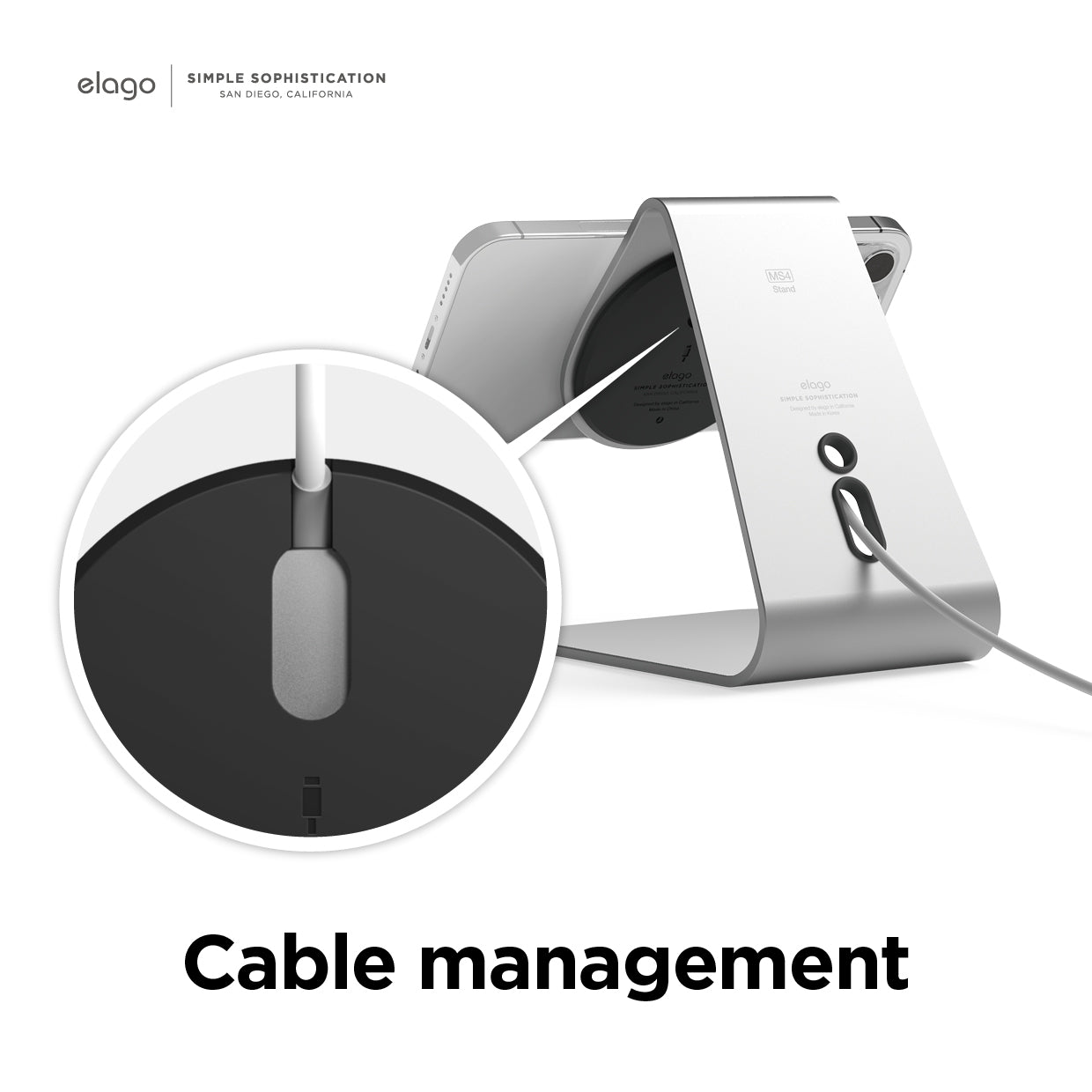 Elago - MS4 Aluminum Charging Stand - MagSafe