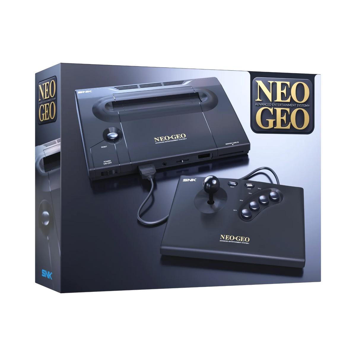 Konsola Neo Geo AES z joystickiem, czarna, z pudełkiem SNK, idealna dla fanów retro gier