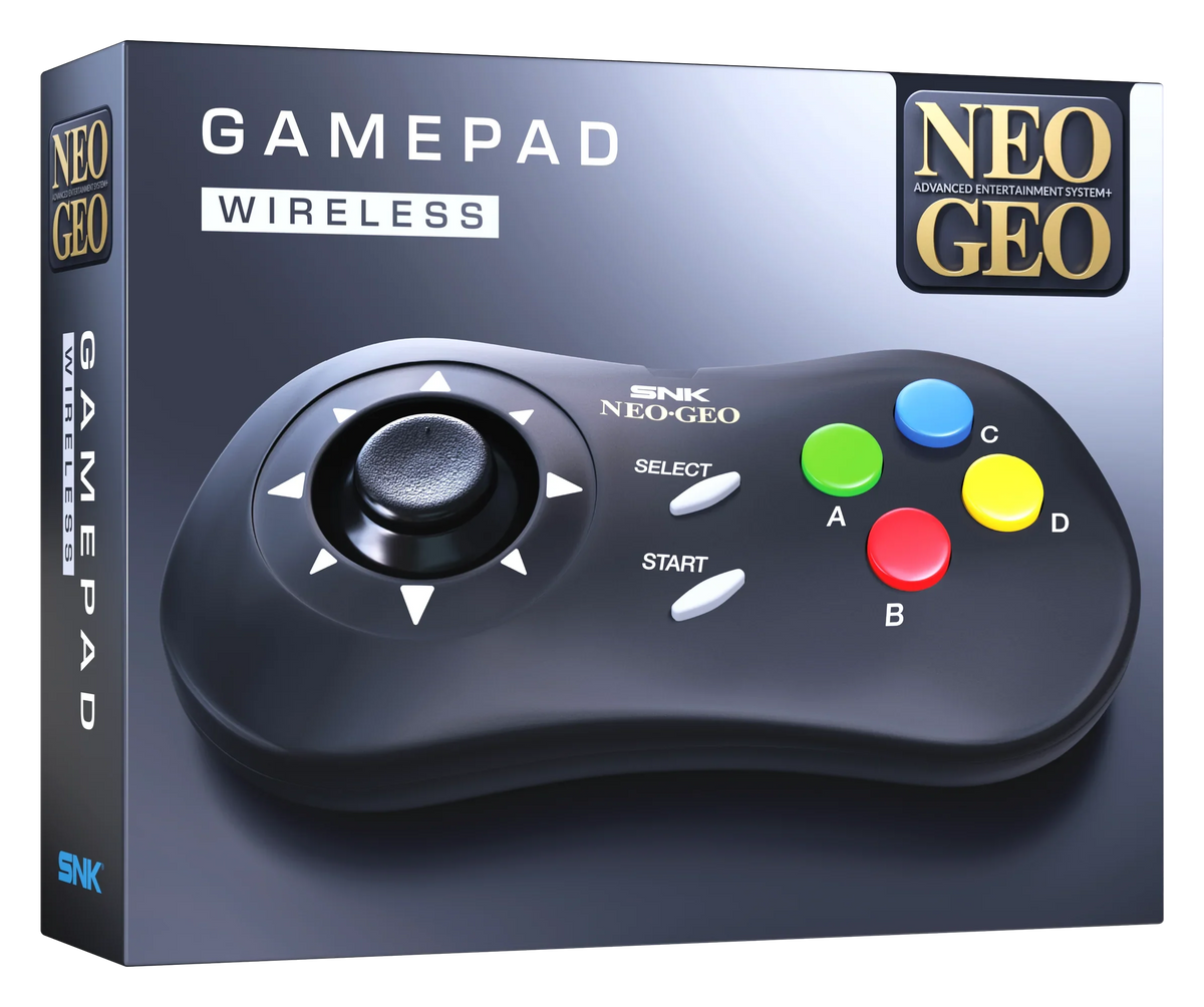 Bezprzewodowy gamepad SNK Neo Geo z klasycznymi przyciskami i dżojstikiem