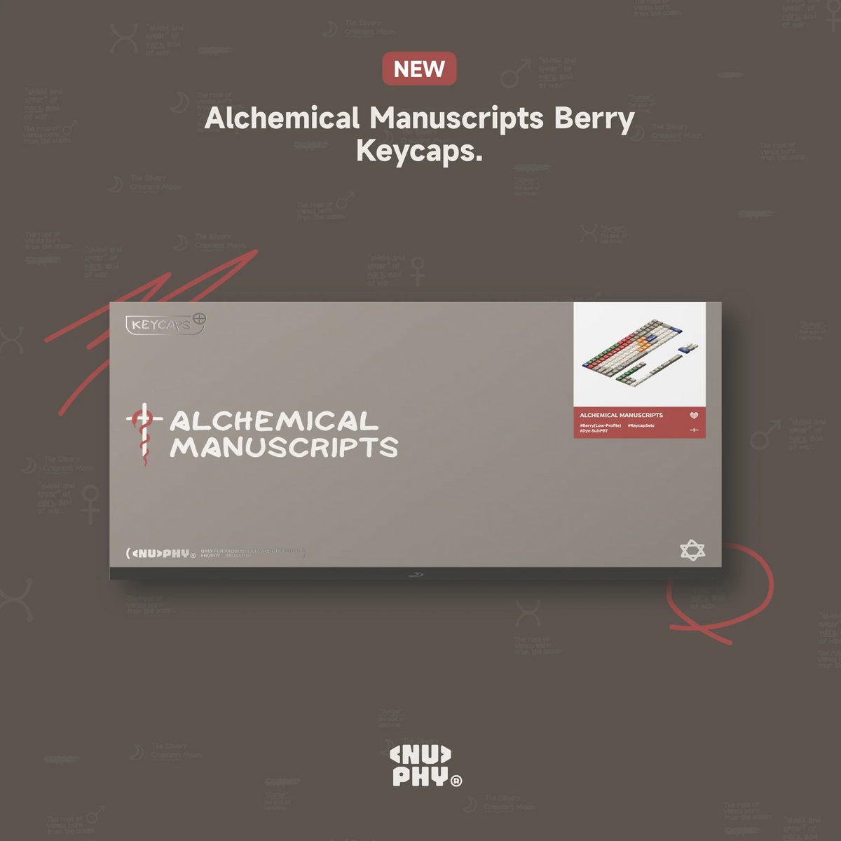 NuPhy - Alchemical Manuscripts Berry Profile Dye-Sub PBT Keycaps