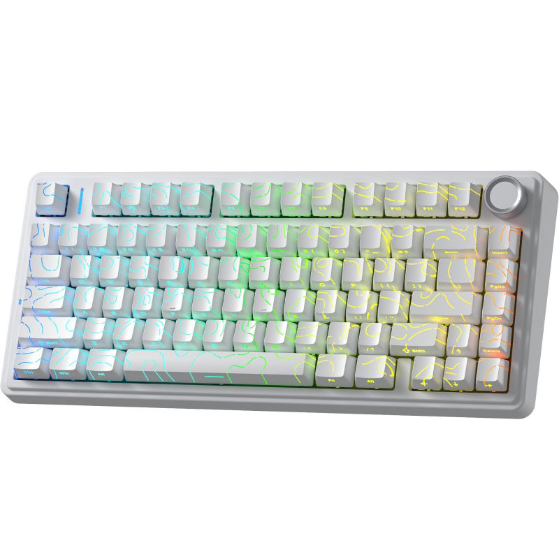 AULA - F75 - Gasket-Mounted Triple Modes Wireless Mechanical Keyboard - White Countour
