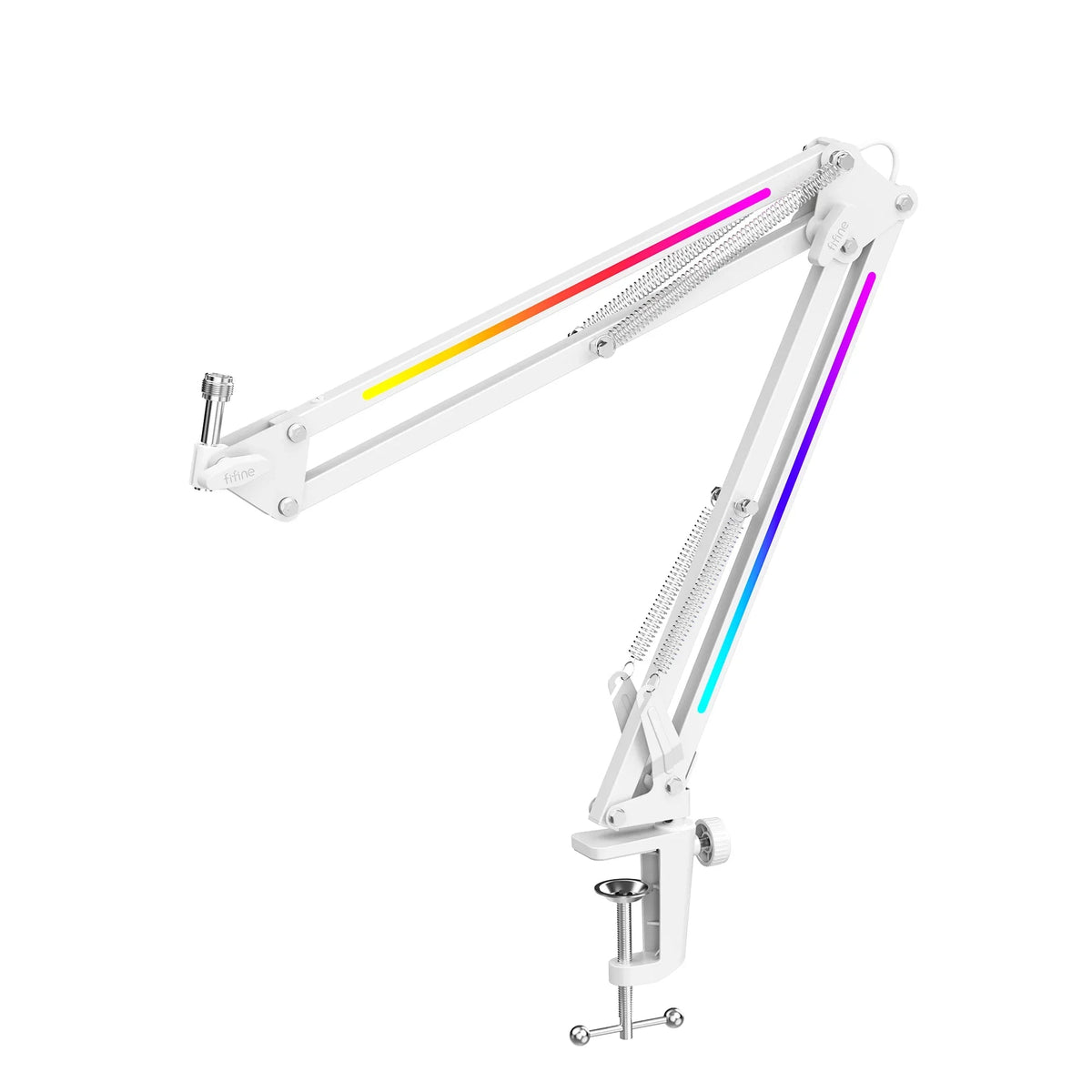 Biały stojak z RGB podświetleniem do klawiatury mechanicznej, idealny dla Home Office i desk setupu