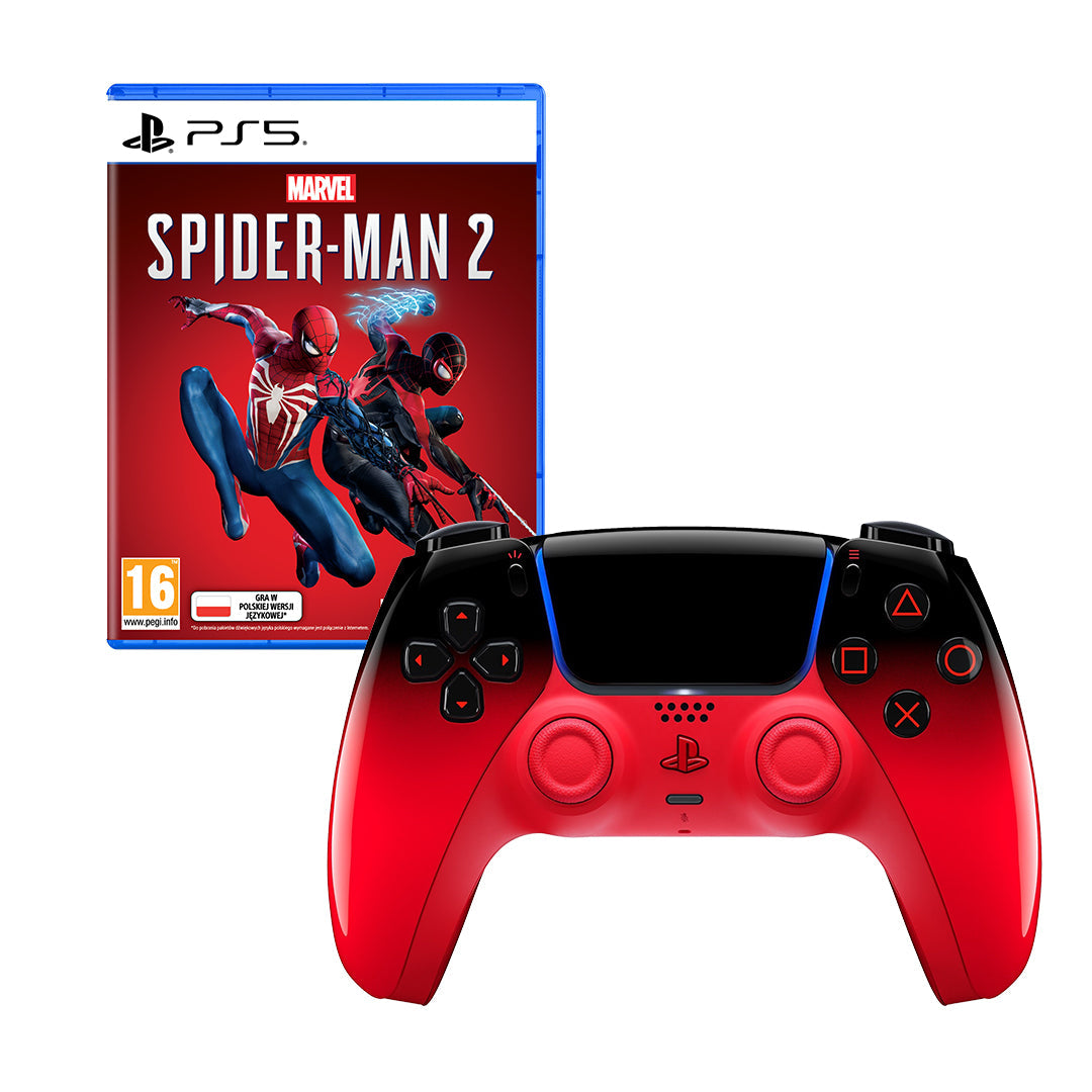 Sony - Gamepad DualSense Hyperpop Techno Red + Marvel's Spider-Man 2 - Bundle