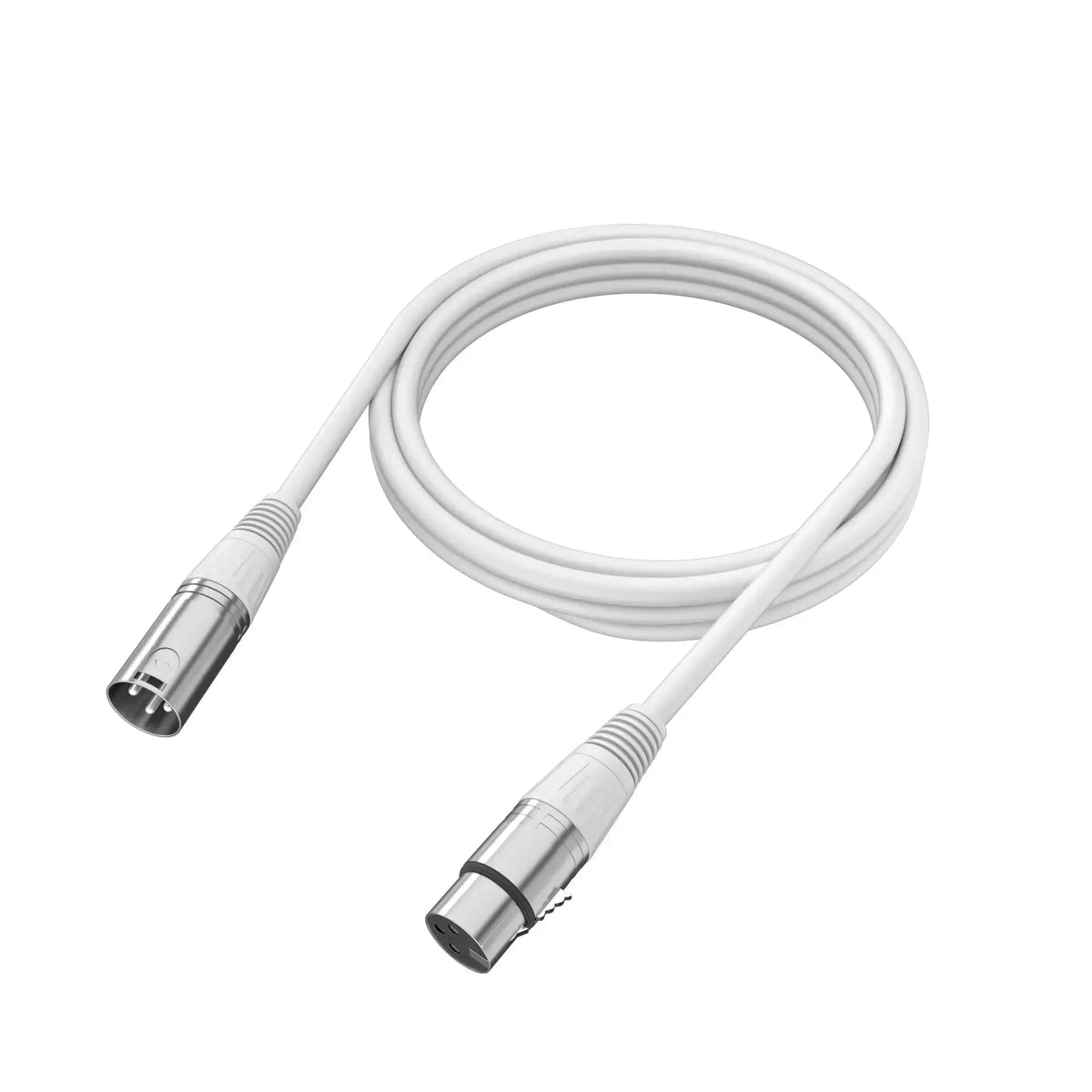 Biały kabel XLR do sprzętu audio, idealny dla home office i biurka