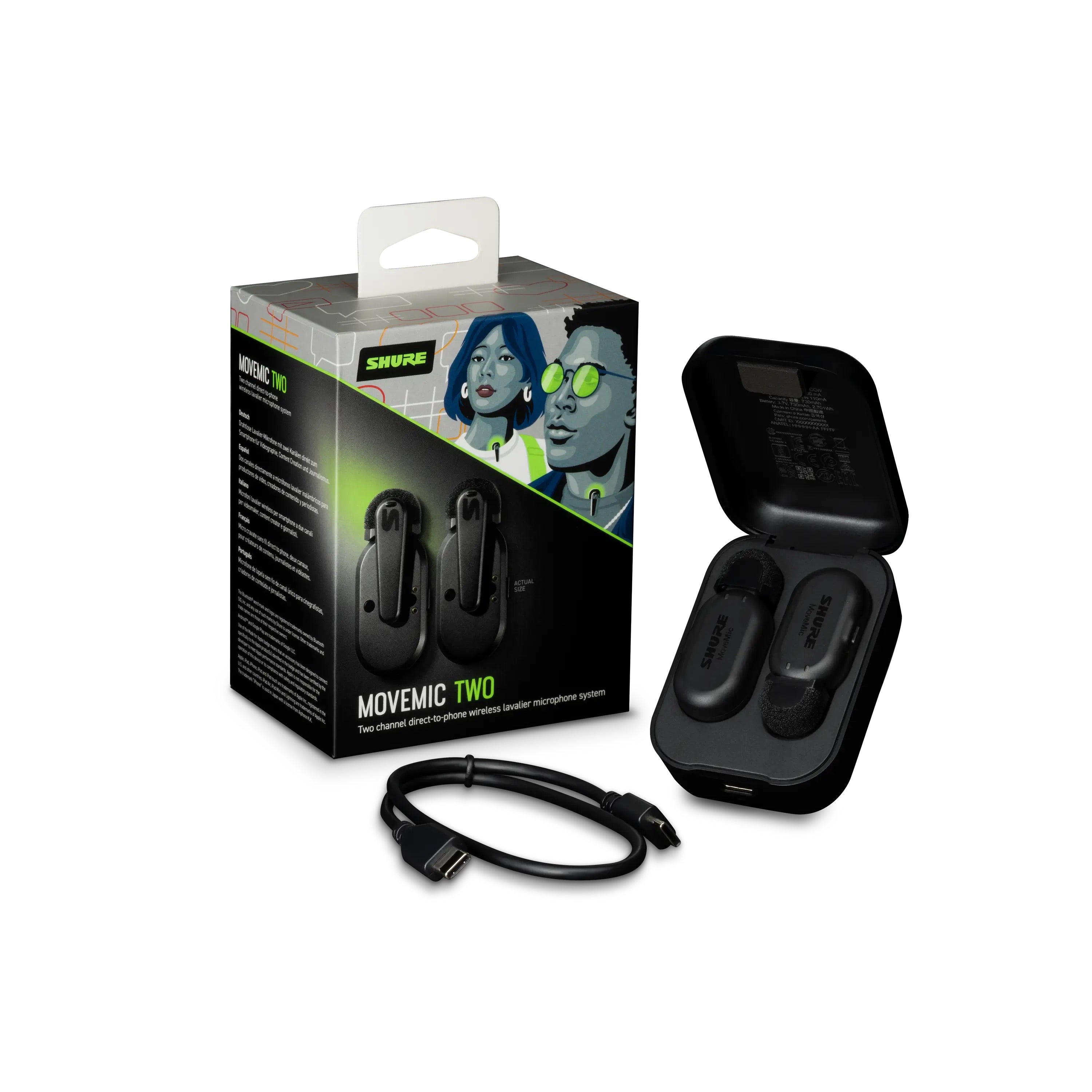 Shure - MoveMic Two - Two-Channel Wireless Lavalier Microphones