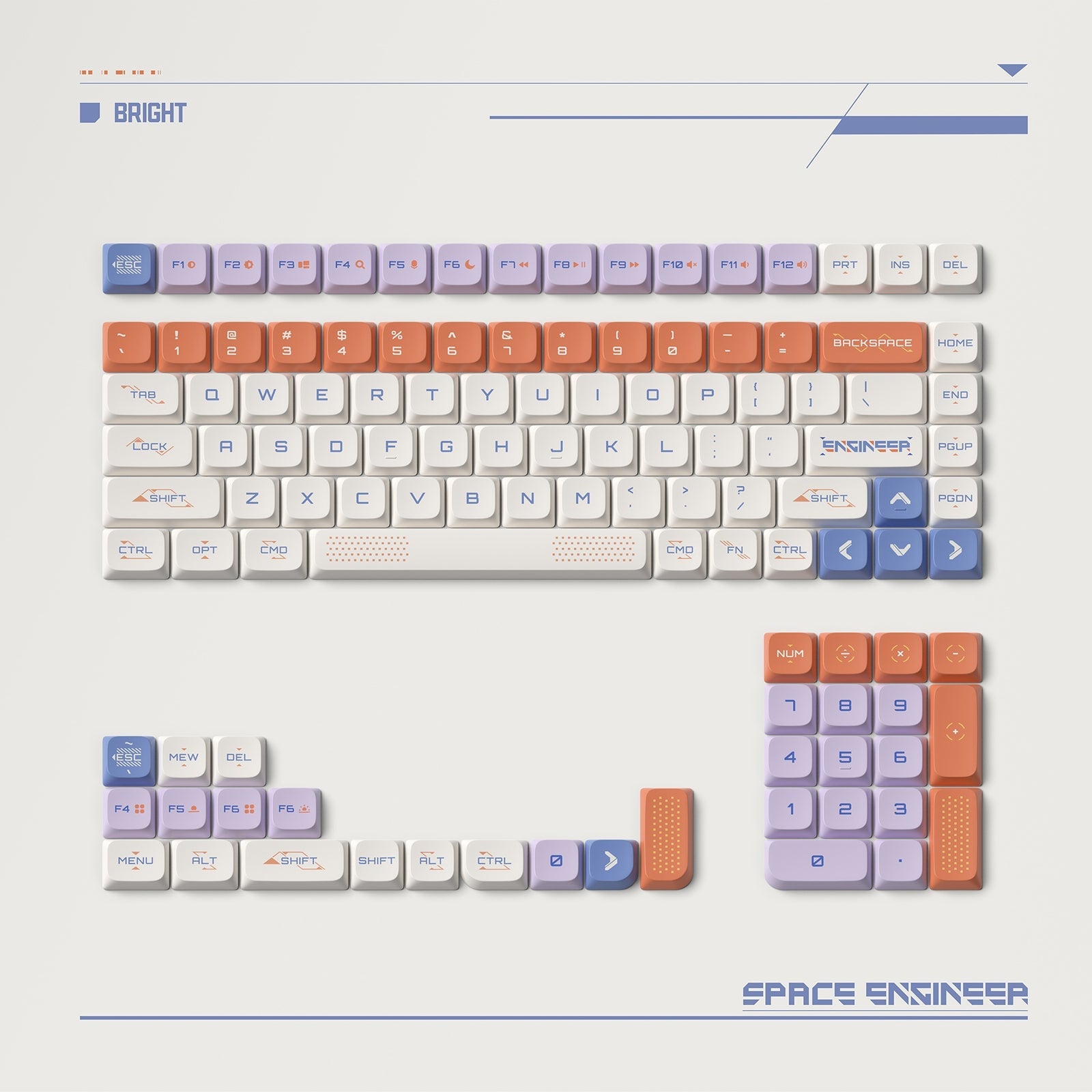 NuPhy - Space Engineer nSA Dye-sub PBT Keycaps