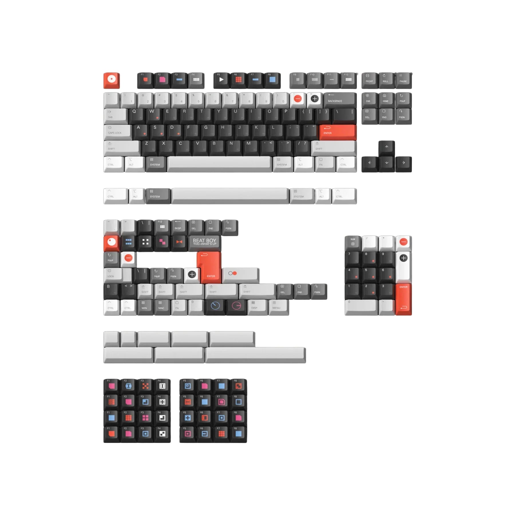 NuPhy - Beat Boy Berry Profile Dye-sub PBT Keycaps