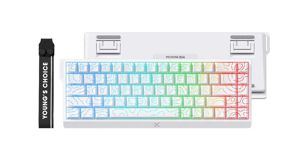 MCHOSE - Ace 68 HE Magnetic Switch Keyboard White Topographic