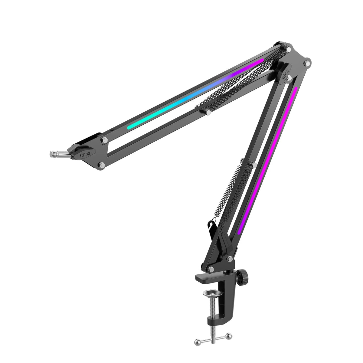 Czarny stojak biurowy z RGB podświetleniem do monitora lub klawiatury, idealny do Home Office