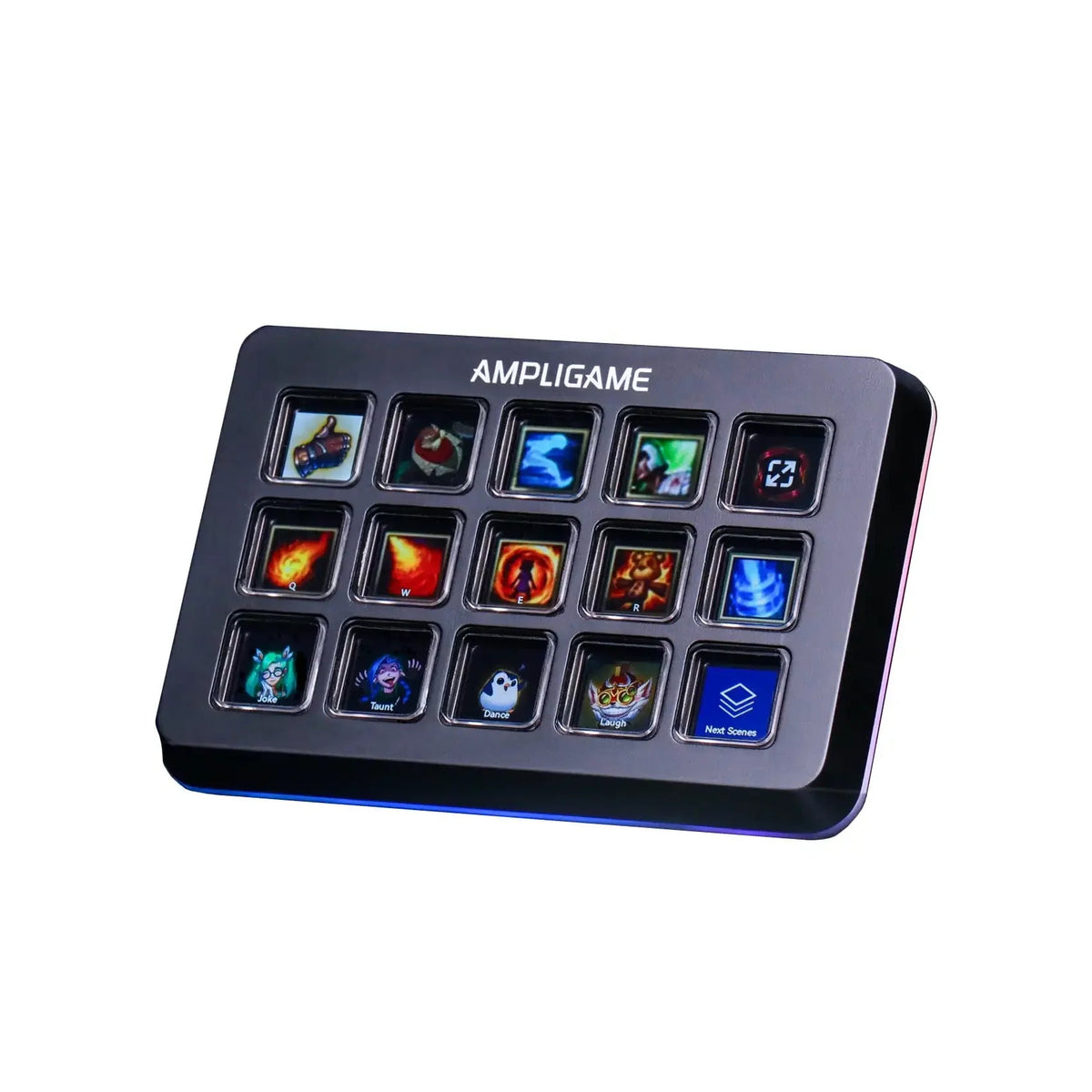 Mechaniczna klawiatura AMPLIGAME z kolorowymi przyciskami do gier i personalizacji
