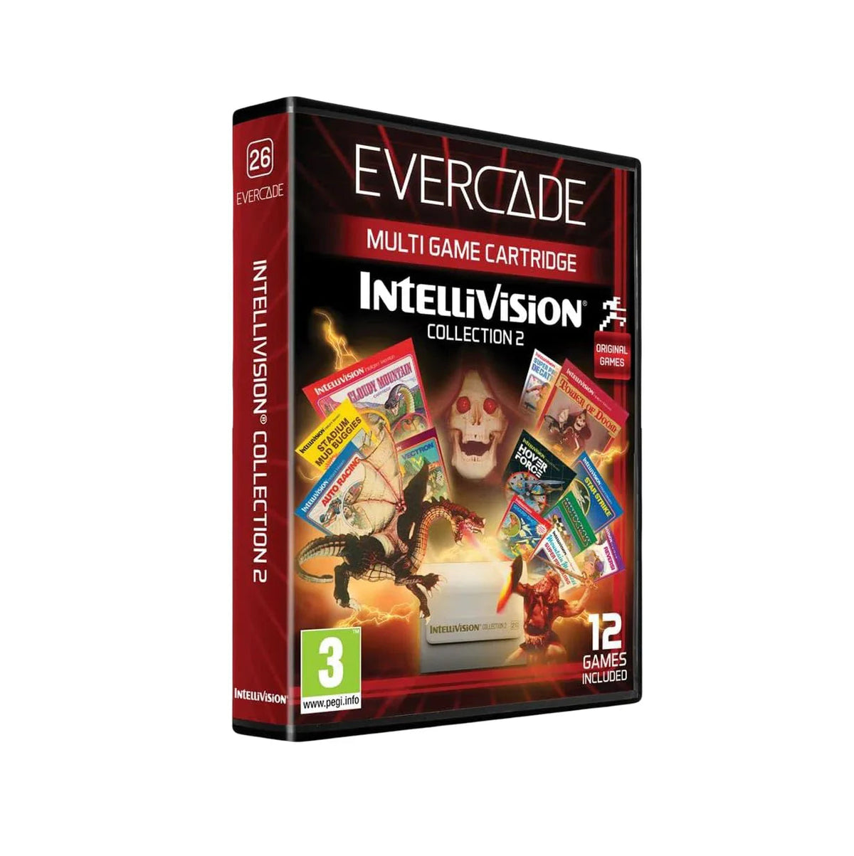 Evercade Intellivision Collection 2 – karta z 12 klasycznymi grami, PEGI 3, idealna dla fanów retro gamingu