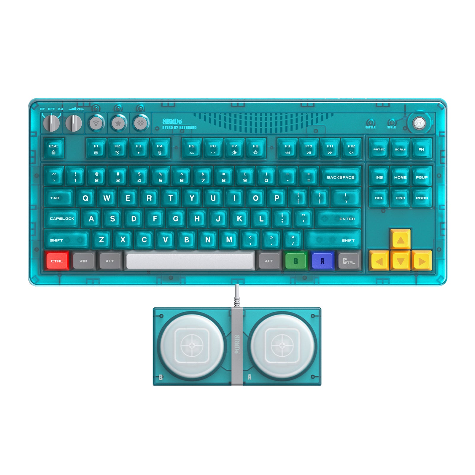 8BitDo - Retro 87 Mechanical Keyboard - Clear Blue