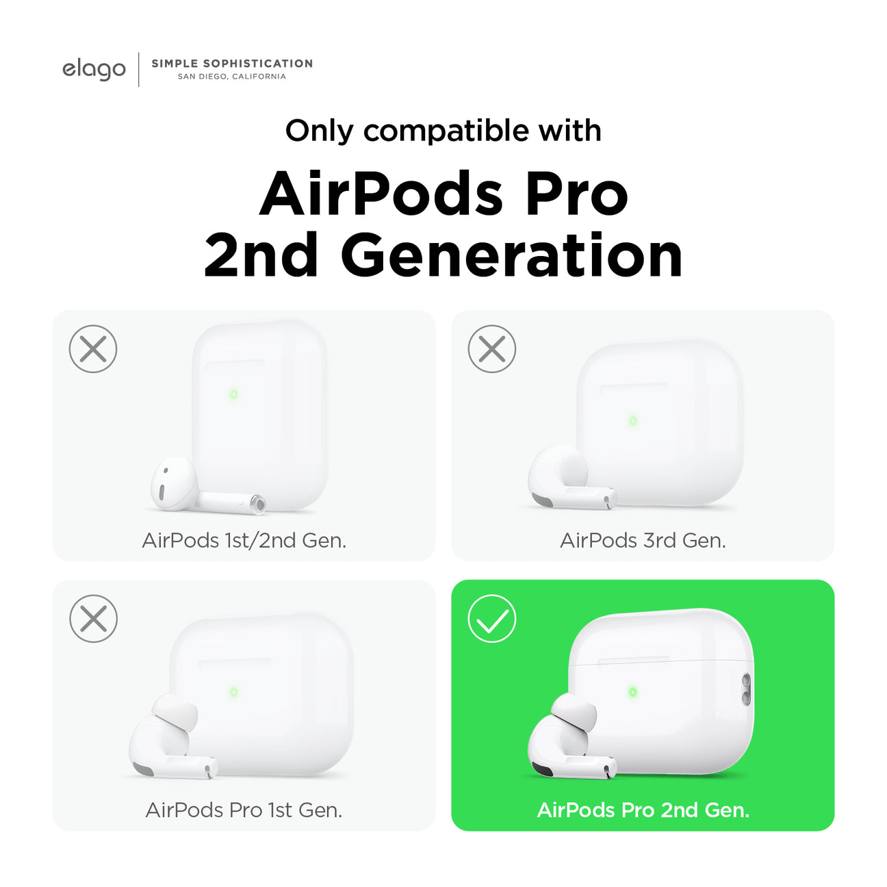 Elago - Clear Case with Nylon Lanyard for AirPods Pro 2