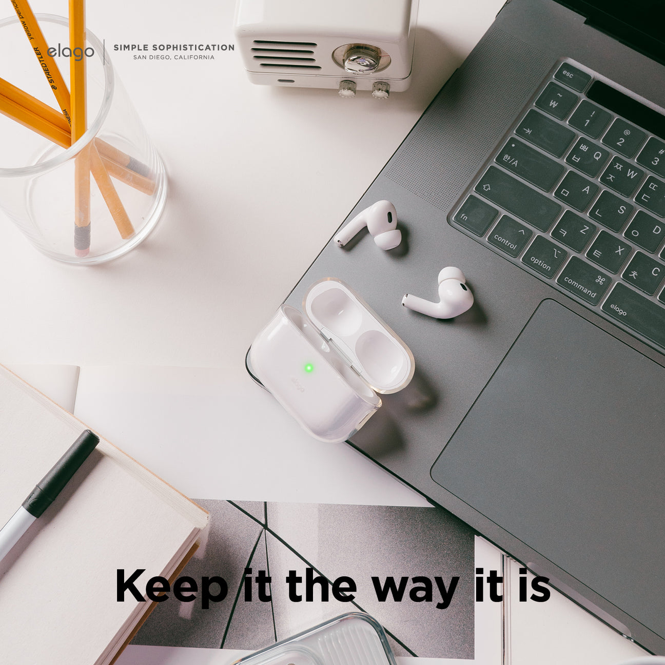 Elago - Clear Case with Nylon Lanyard for AirPods Pro 2