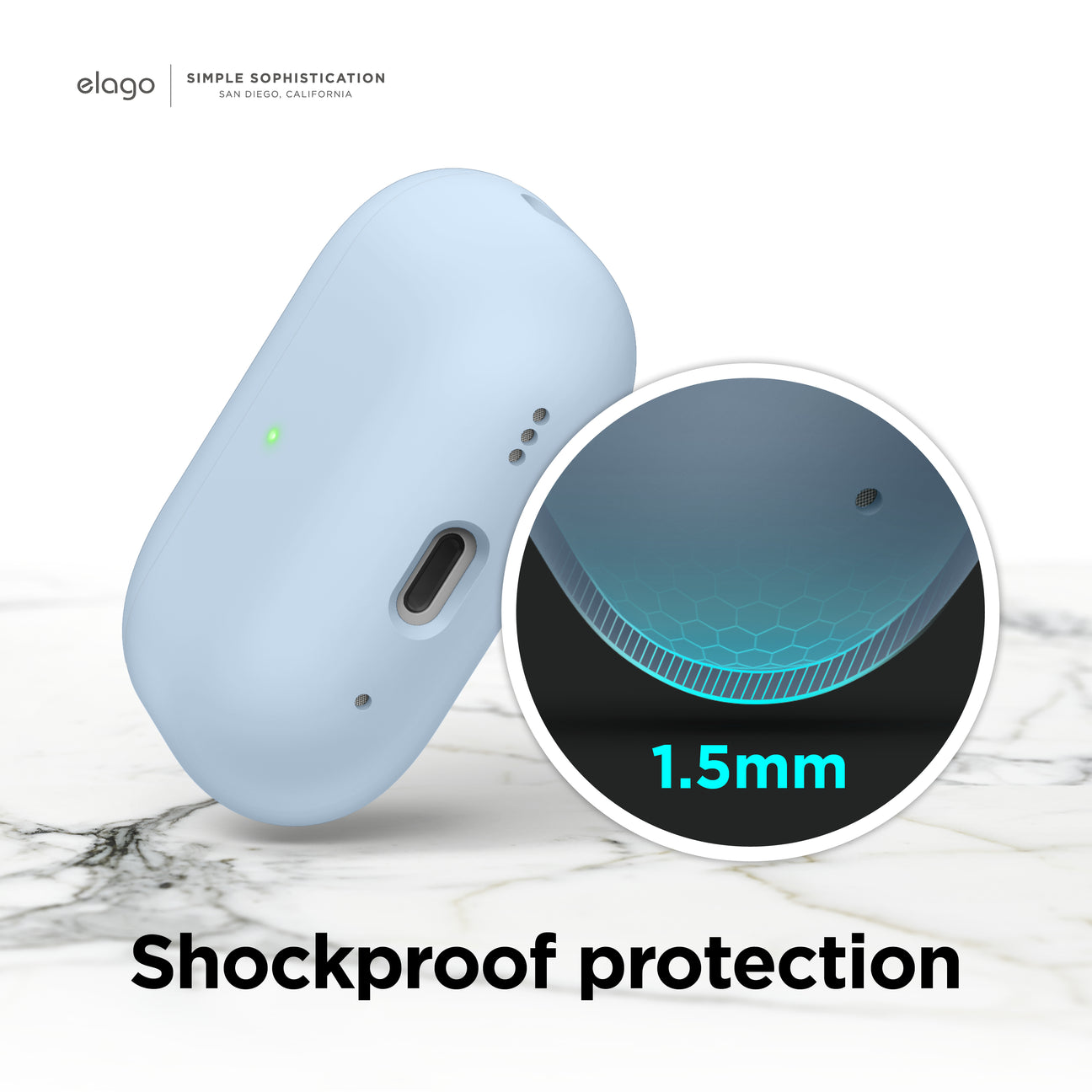 Elago - Liquid Hybrid Case with Nylon Lanyard for AirPods Pro 2