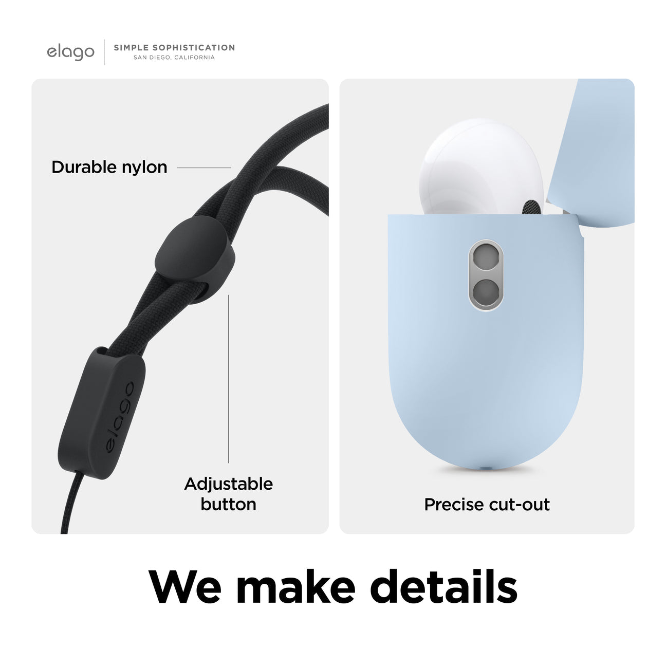Elago - Liquid Hybrid Case with Nylon Lanyard for AirPods Pro 2