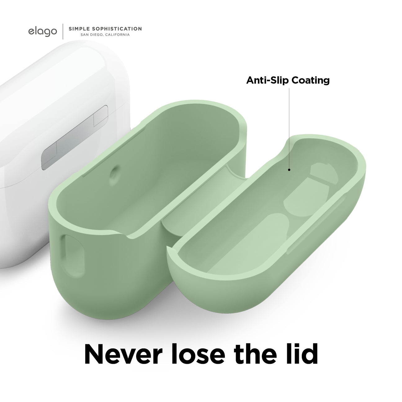 Elago - Silicone Basic Case with Fabric Lanyard for AirPods Pro 2